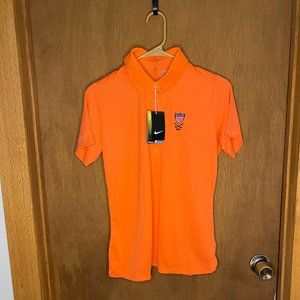 Never-worn orange Nike women's golf shirt (size M)